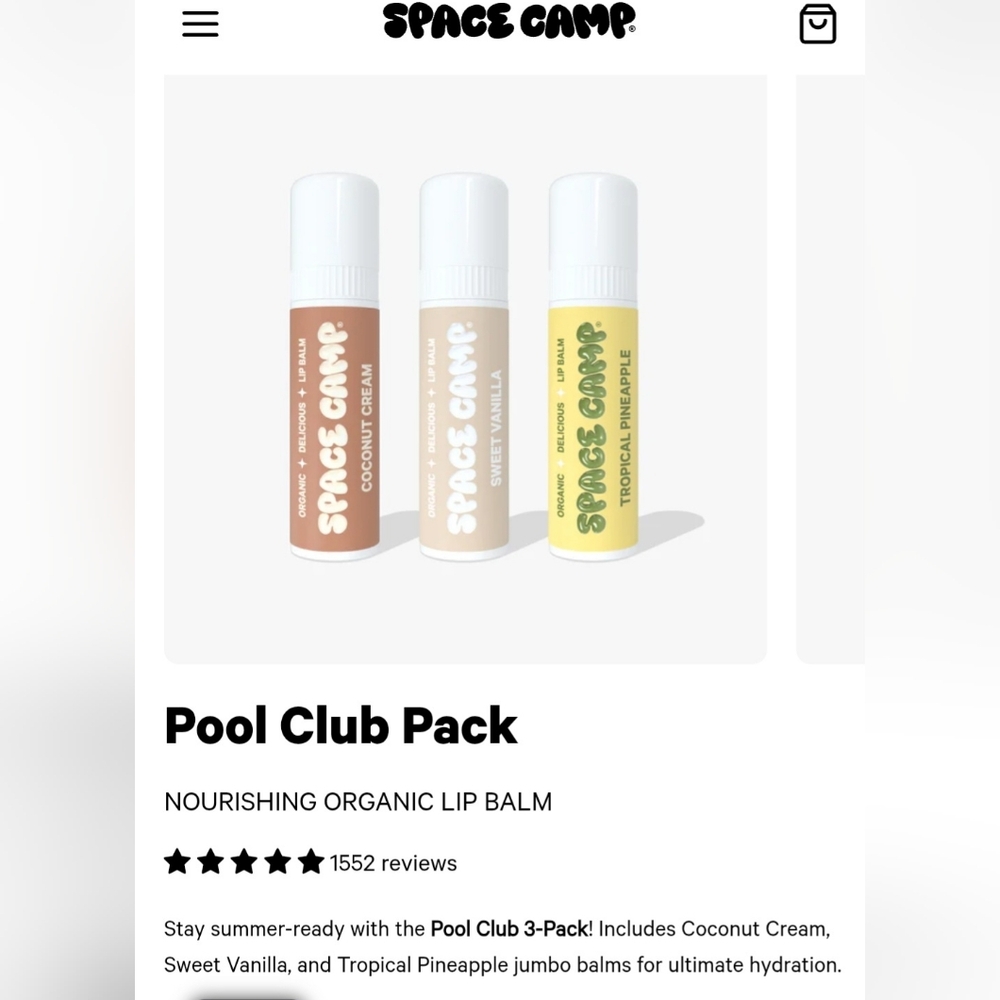 Space Camp Pool Club Lip Balm 3-Pack